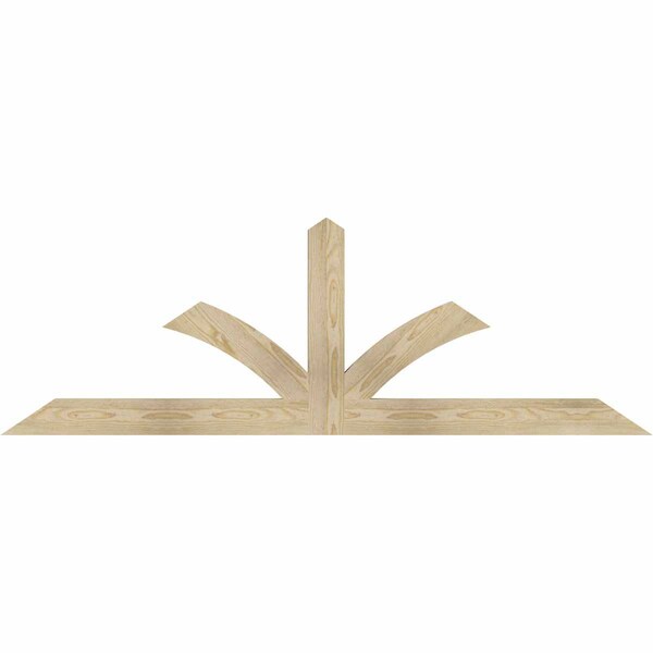 Ekena Millwork Richland Rough Sawn Timber Gable Bracket, Douglas Fir, 72"W x 24"H x 2"D x 4"F, 8/12 Pitch GBW072X24X0204RIC00RDF - main